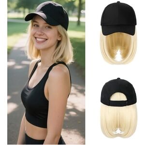 Black Cap with Blonde Wig